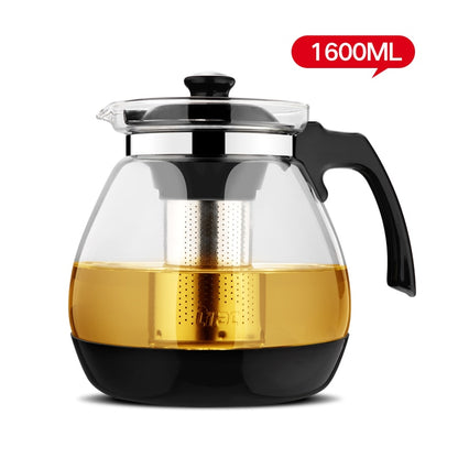 Premium Glass Teapot with Removable Steel Infuser Filter